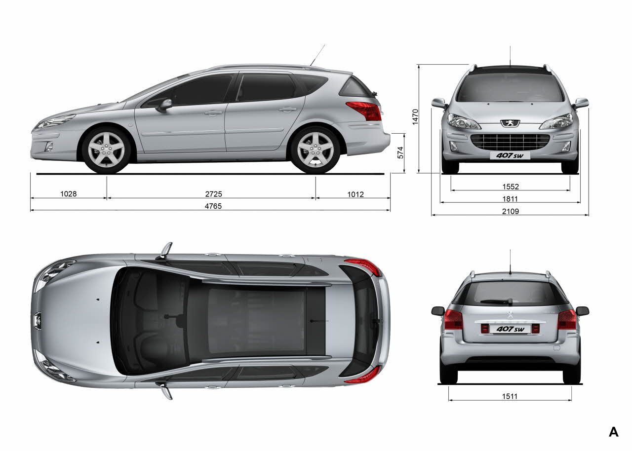 Peugeot 407 габариты